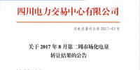 四川8月第二周市場(chǎng)合同電量轉(zhuǎn)讓結(jié)果 省內(nèi)成交電量8503.2萬(wàn)千瓦時(shí)