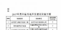 貴州省能源局印發(fā)2017年風(fēng)電開發(fā)建設(shè)實施方案：15個項目 總裝機70.68萬千瓦（附通知）