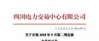 公告 | 四川關(guān)于開(kāi)展2018年9月第二周直接交易的公告
