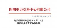 公告 | 關于開展四川電網(wǎng)2018年12月偏差電量調整交易的公告