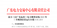 2023年7月19日南方（以廣東起步）電力現(xiàn)貨市場結(jié)算運(yùn)行日報(bào)