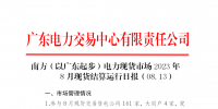 2023年8月13日南方（以廣東起步）電力現(xiàn)貨市場結(jié)算運(yùn)行日報(bào)